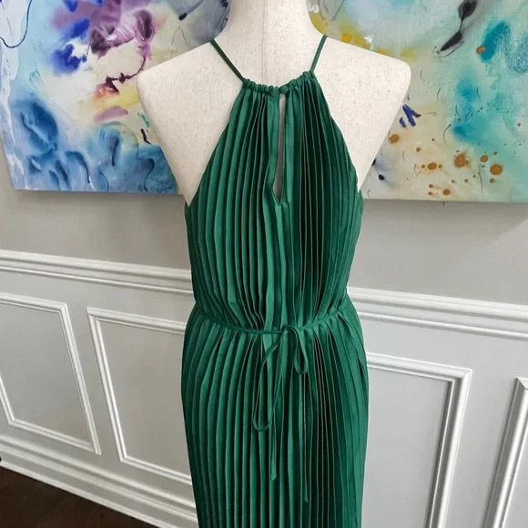 Banana Republic Green Halter Pleated Maxi Dress - Picture 6 of 7